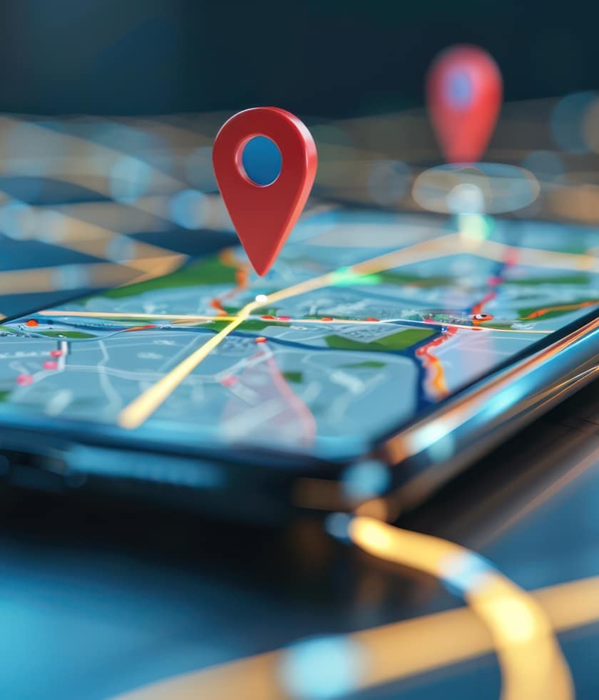 Map displays on iphone